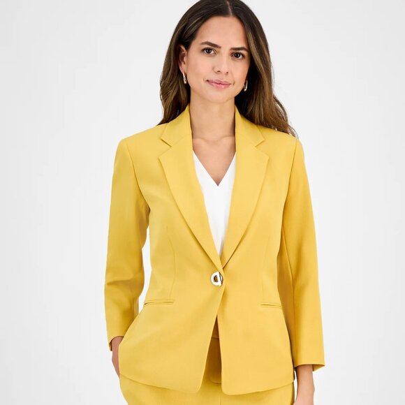 Kasper Womens Toggle Jacket Butterscotch Size 12 - Picture 1 of 4